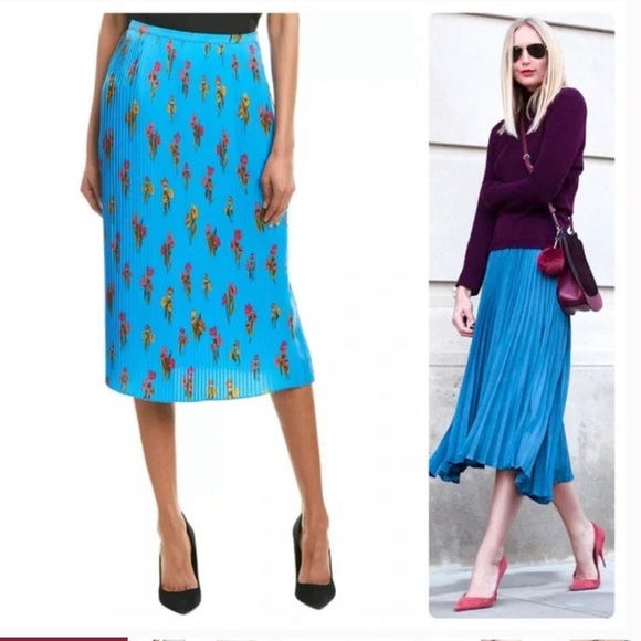 Escada Sport Pleated Floral Skirt - Picture 1 of 9
